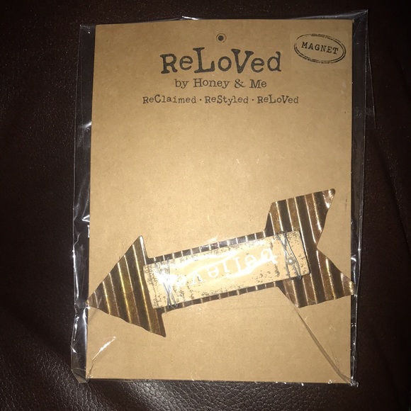 Honey and Me- 'Believe' arrow magnet-silver tin rustic metal vintage style decor - Picture 2 of 5